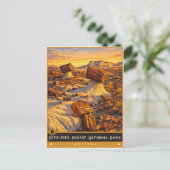 Nationaal park Petrified Forest | Oude ansichtkaar Briefkaart (Staand voorkant)
