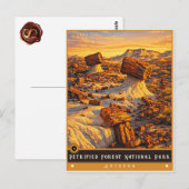 Nationaal park Petrified Forest | Oude ansichtkaar Briefkaart (Voorkant / Achterkant)