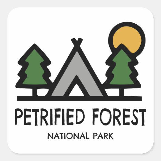 Nationaal park Petrified Forest Vierkante Sticker (Voorkant)