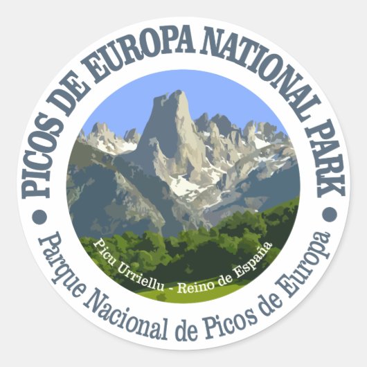 Nationaal park Picos de Europa Ronde Sticker (Voorkant)