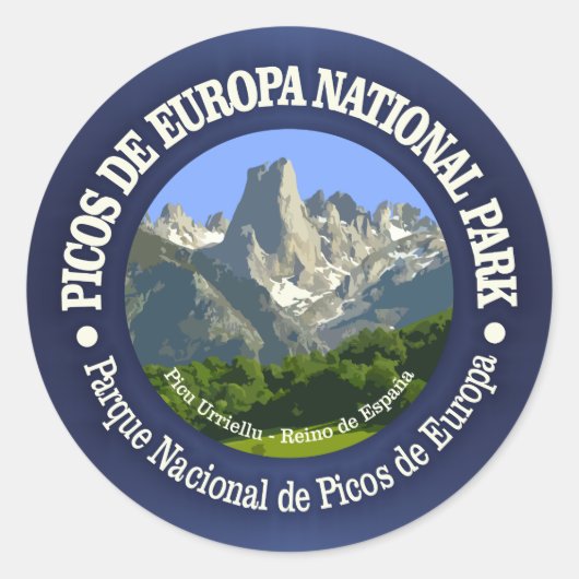 Nationaal park Picos de Europa Ronde Sticker (Voorkant)