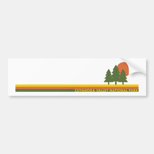 Nationaal Park Pine Trees Sun in Cuyahoga Bumpersticker (Voorkant)