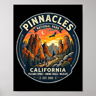 Nationaal park Pinnacles californië retro wandelen Poster