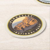 Nationaal park Pinnacles Ronde Kartonnen Onderzetter (Gebogen)