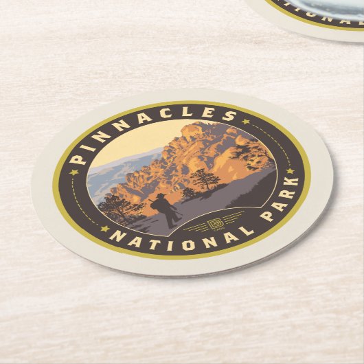Nationaal park Pinnacles Ronde Kartonnen Onderzetter (Gebogen)