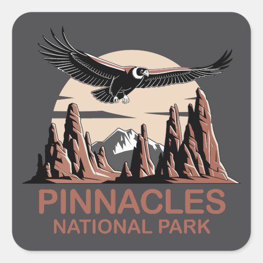 Nationaal park Pinnacles Vierkante Sticker (Voorkant)
