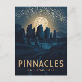 Nationaal park Pinnacles - Volle Maan - Feestdagenkaart