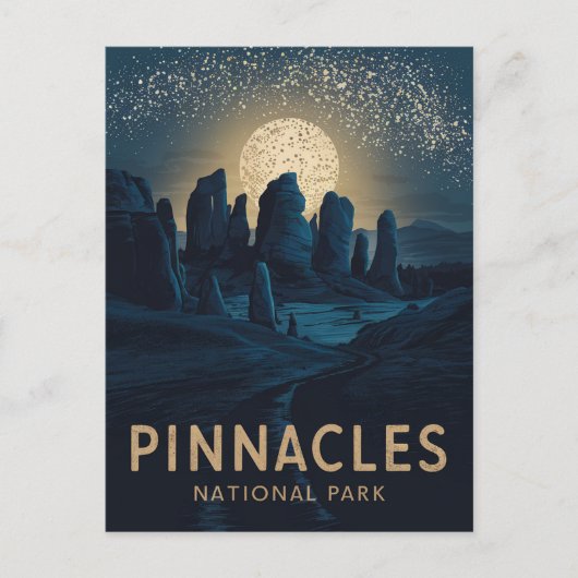Nationaal park Pinnacles - Volle Maan - Feestdagenkaart (Voorkant)