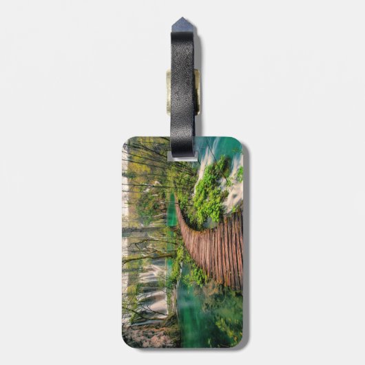 Nationaal park Plitvice Lakes Kroatië gestileerd Bagagelabel (Achterkant verticaal)