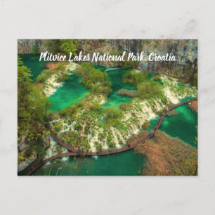Nationaal park Plitvice Lakes Kroatië gestileerd Briefkaart