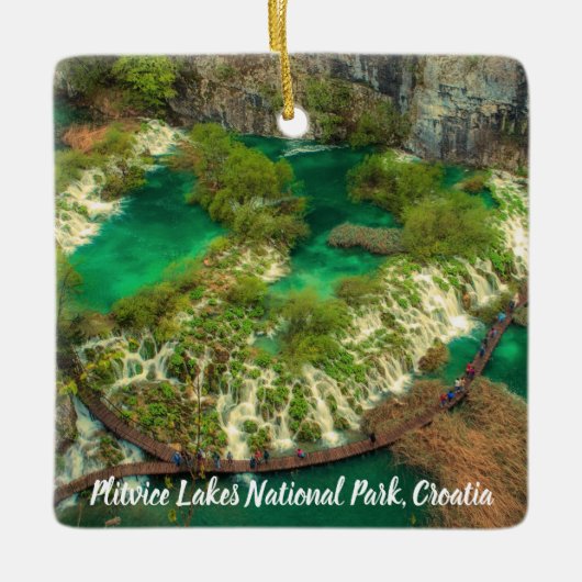 Nationaal park Plitvice Lakes Kroatië gestileerd Keramisch Ornament (Voorkant)