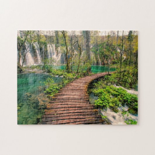 Nationaal park Plitvice Lakes Kroatië gestileerd Legpuzzel (Horizontaal)