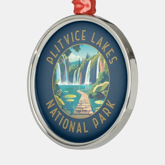 Nationaal park Plitvice Lakes Kroatië in nood Metalen Ornament (Links)