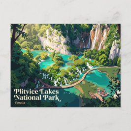 Nationaal Park Plitvicemeren Kroatië Briefkaart
