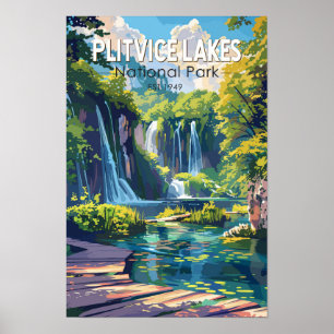 Nationaal Park Plitvicemeren Kroatië Reis Kunst Poster