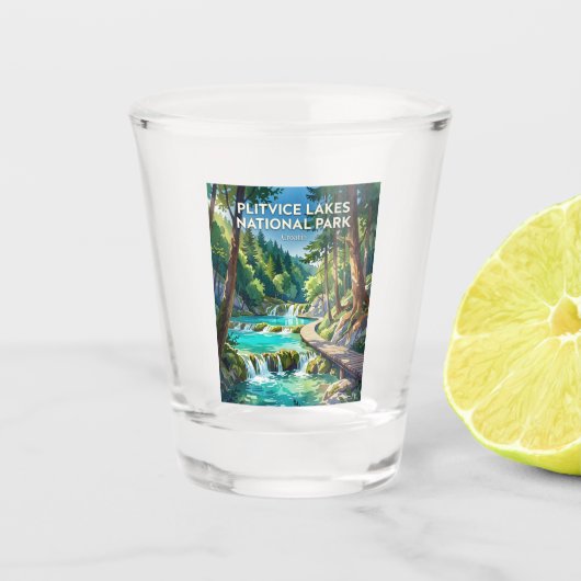 Nationaal Park Plitvicemeren Kroatië Shot Glas (Voorkant)