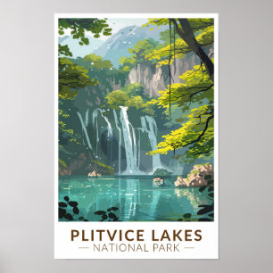 Nationaal Park Plitvicemeren Reis Kunst Vintage Poster