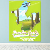 Nationaal park Portugal kaart Peneda-gerês Canvas Afdruk (Insitu (Houten vloer))