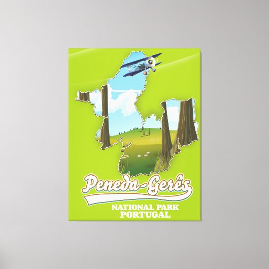 Nationaal park Portugal kaart Peneda-gerês Canvas Afdruk (Voorkant)