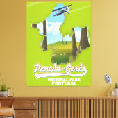 Nationaal park Portugal kaart Peneda-gerês Canvas Afdruk (Insitu (Woonkamer))