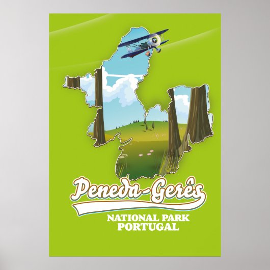 Nationaal park Portugal kaart Peneda-gerês Poster (Voorkant)
