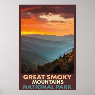 Nationaal Park Poster van de Grote Smoky Mountains
