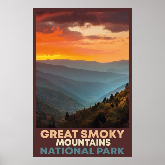 Nationaal Park Poster van de Grote Smoky Mountains (Voorkant)