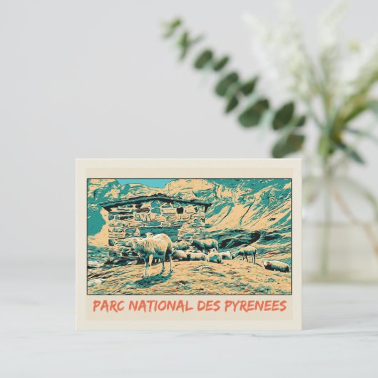 Nationaal Park Pyreneeën Frankrijk, schaap Briefkaart (Staand voorkant)