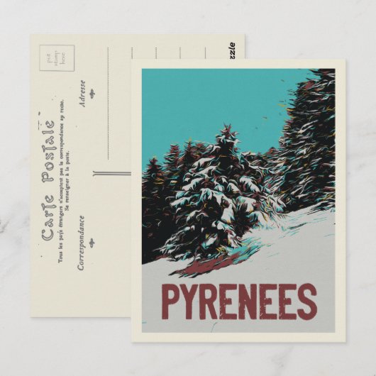 Nationaal park Pyrenees met sneeuw, Frankrijk Briefkaart (Voorkant / Achterkant)