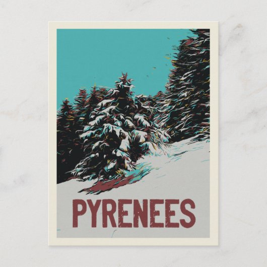 Nationaal park Pyrenees met sneeuw, Frankrijk Briefkaart (Voorkant)