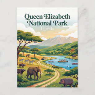 Nationaal park Queen Elizabeth Oeganda Briefkaart
