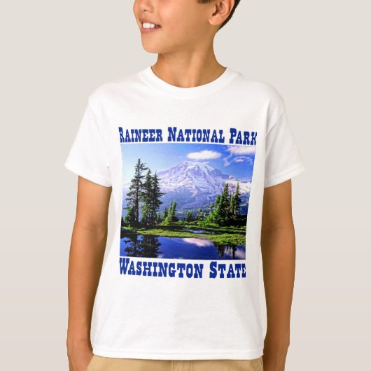 Nationaal park Raineer - staat Washington T-shirt (Voorkant)