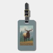 Nationaal park Rainier, Washington Elk Scene Bagagelabel (Voorkant verticaal)