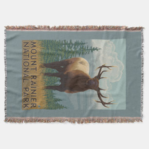 Nationaal park Rainier, Washington Elk Scene Deken