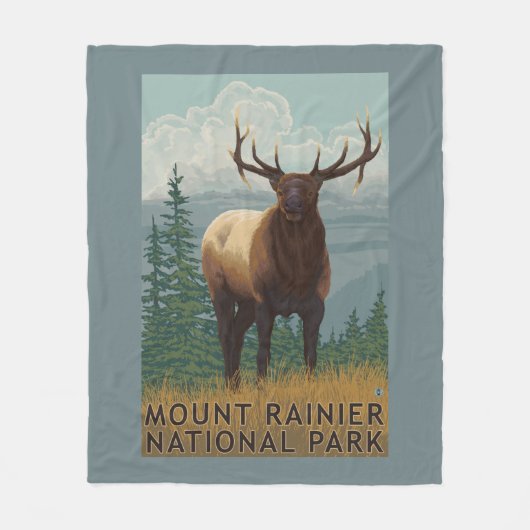 Nationaal park Rainier, Washington Elk Scene Fleece Deken (Voorkant)