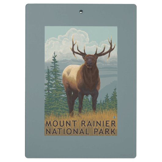 Nationaal park Rainier, Washington Elk Scene Klembord (Achterkant)