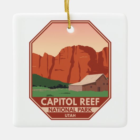 Nationaal park Ranch  van Capitol Reef Keramisch Ornament (Voorkant)