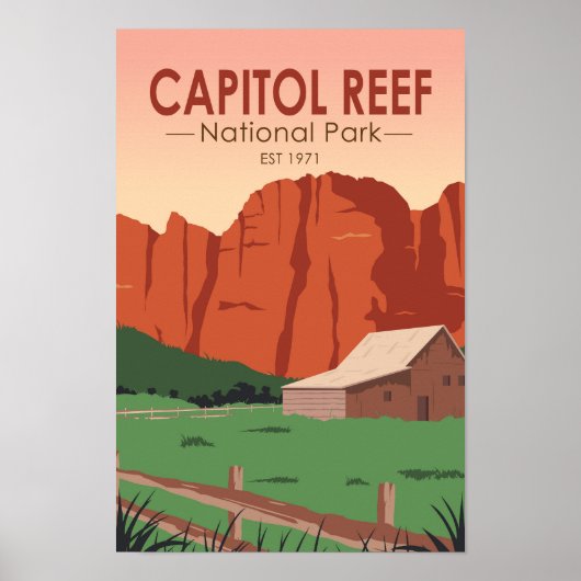 Nationaal park Ranch  van Capitol Reef Poster (Voorkant)