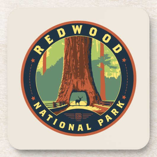 Nationaal park Redwood Bier Onderzetter (Voorkant)