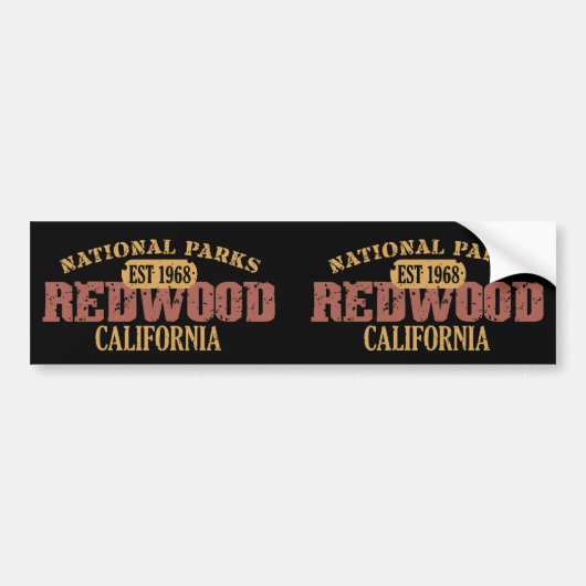 Nationaal park Redwood Bumpersticker (Voorkant)