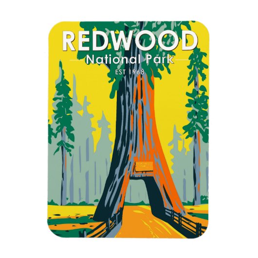Nationaal park Redwood Chandelier Tree  Magneet (Verticaal)
