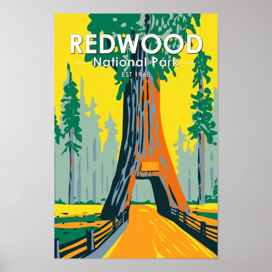 Nationaal park Redwood Chandelier Tree  Poster (Voorkant)