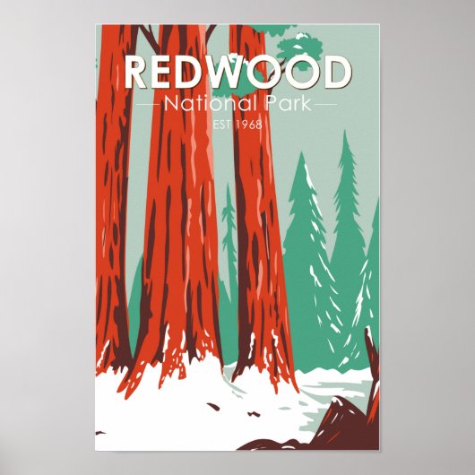 Nationaal park Redwood in Winter Californië  Poster (Voorkant)