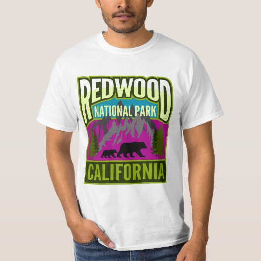 Nationaal park Redwood met Beren T-shirt (Voorkant)