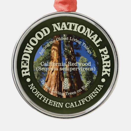 Nationaal park Redwood Metalen Ornament (Voorkant)