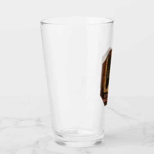 Nationaal park Redwood Minimale Retro Emblem Glas (Rechts)