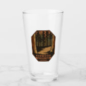 Nationaal park Redwood Minimale Retro Emblem Glas (Voorkant)