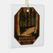 Nationaal park Redwood Minimale Retro Emblem Keramisch Ornament (Rechts)