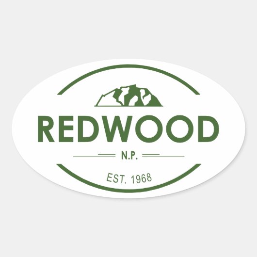 Nationaal park Redwood Ovale Sticker (Voorkant)