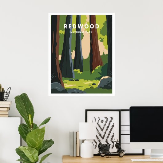 Nationaal park Redwood Poster (Thuiskantoor)